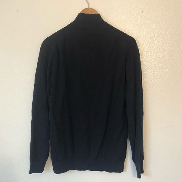 5/$15 SALE FRENCH CONNECTION Quarter Zip Utility Blue Sweater Large - Picture 4 of 16